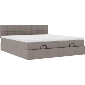 vidaXL Estructura De Cama Otomana Colchones Tela Gris Pardo 180x200 Cm Vidaxl
