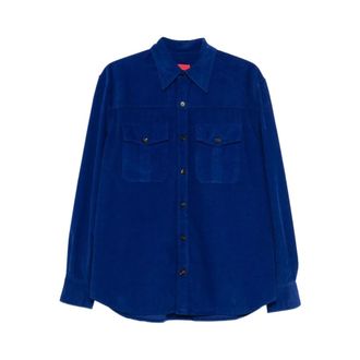 Isaia Casual Shirts, male, Blue, Size: 4XL Button-Up Shirt