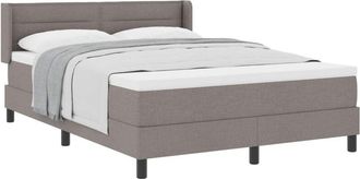 vidaXL Box Spring Bed with Headboard Manual Taupe 200 x 140 cm Fabric vidaXL