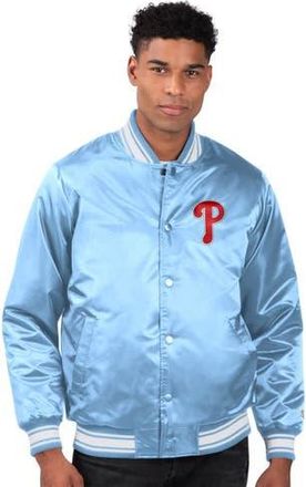 Starter Mens Starter Light Blue Philadelphia Phillies Locker Room Satin Full-Snap Varsity Jacket at Nordstrom, Size Xx-Large