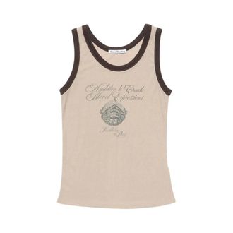 Acne Studios Camiseta sin mangas acanalada - Tops - Mujer - Beige - S