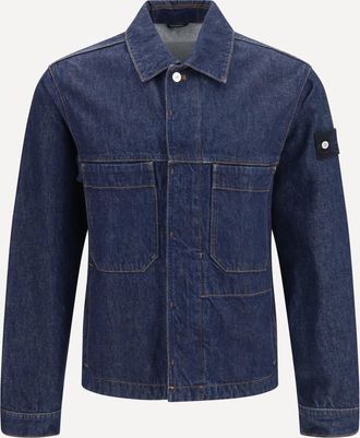 Stone Island Denim Biker Jacket Male XL
