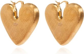 Jacquemus Oorstekers in hartvorm - Dames - Oorbellen - Geel - ONE Size - Accessoires
