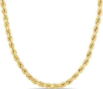 Amour 22 Inch Rope Chain Necklace In 10K Yellow Gold (4 Mm)