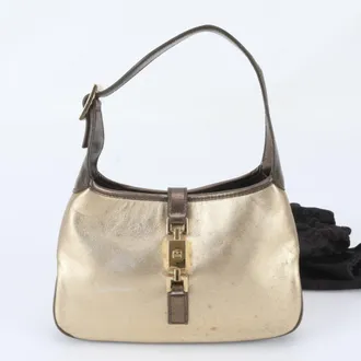Gucci Gold Leather Handbag Tote Bag (Pre-Owned)