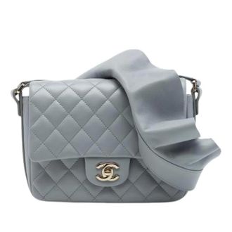 Chanel Pre-owned Leather chanel-bags - Dames - Pre-owned - Grijs - Maat: ONE Size Leer