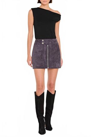 Amanda Uprichard Becker Mini Skirt In Graphite