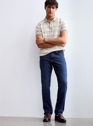 Only & Sons Mens Ochre topstitched indigo jean Straight fit