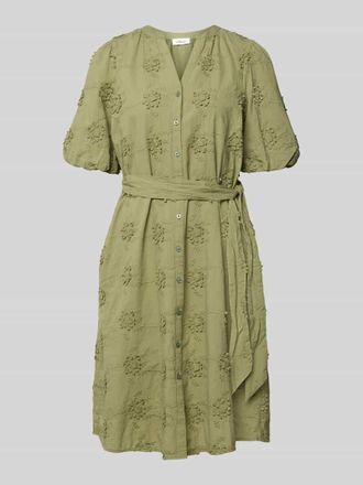 s.Oliver Red Label Regular Fit Tunikakleid mit Ballon&auml;rmeln in Khaki, Gr&ouml;&szlig;e 34