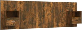 vidaXL Bed Headboard with Cabinets Smoked Oak Engineered Wood Vidaxl