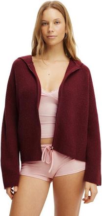 Cotton On Womens Zip Through Oversized Knit Hoodie in Gingerberry at Nordstrom, Size Xx-Small