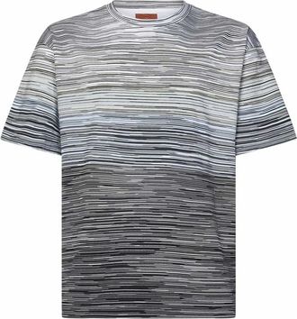 Missoni T-Shirts, male, Multicolor, Size: S Grey Flame Print Crewneck T-shirt