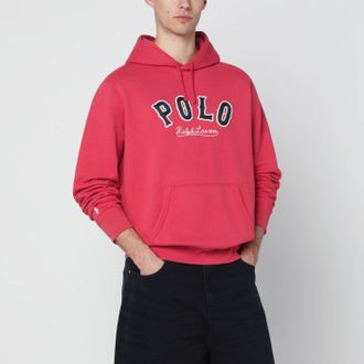 Polo Ralph Lauren Felpa con cappuccio rossa con ricamo logo