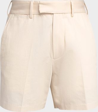 Tom Ford Men & apos;s Brushed Cotton Flat-Front Shorts