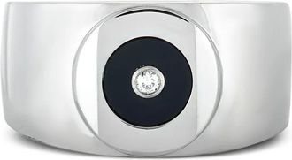 Charriol diamond ring - men - Onyx/Diamond/Sterling Silver - One Size