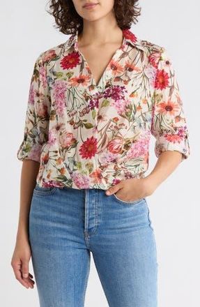 Chenault Print Woven Top in Ivory Multi at Nordstrom Rack, Size X-Large