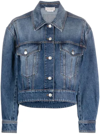Alexander McQueen Alexander Mcqueen Womens Cropped Denim Jacket