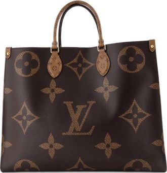 Louis Vuitton Borsa tote OnTheGo Reverse Monogram Giant GM - Marrone