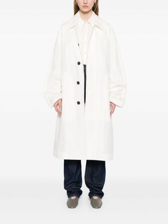 STUDIO NICHOLSON Womens Nylon And Cotton Blend Coat - White - Size Small