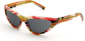 Marni Mavericks Spacey Stripey ZEQ Womens Sunglasses Green Size 60