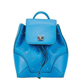 MCM Pre-owned Backpacks, female, Blue, Size: ONE SIZE Pre-owned Leather backpacks