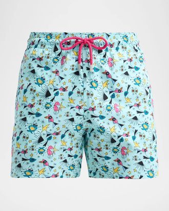 Vilebrequin Men & apos;s Aquatic Carnival Drawstring Swim Shorts