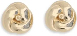 Self Portrait Womens Small Gold Drop Knot Earrings Brass