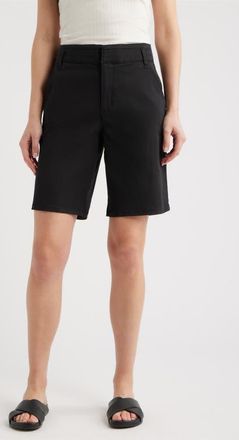 Wit & Wisdom High Waist Relaxed Denim Shorts in Black at Nordstrom, Size 12