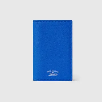 Gucci Lira Card Case, Blue, Leather