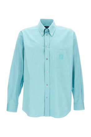 Fendi Light Turquoise Logo Shirts