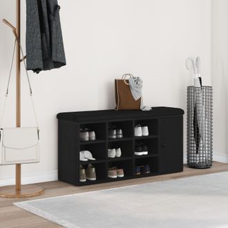 Berkfield Home Storage Bench Black Oak 100x30x48 cm Engineered Wood | Size: 100 x 30 x 48 cm