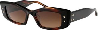 Valentino Garavani V-Quattro Zonnebril - unisex - Zonnebrillen - Bruin - 52 MM - Accessoires