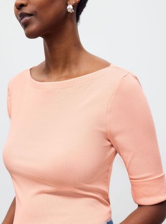 Lauren Ralph Lauren Womens Judy coral boat-neck T-shirt