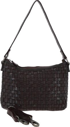 Ashwood Leather Womens Incanto Infinito Vintage Woven Shoulder Bag - Dark Brown - One Size