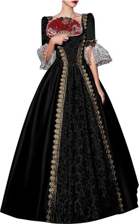 Generic Mrat Victorian Dresses for Women Plus Size Renaissance Dress Victorian Ball Gowns Costumes Medieval Vintage Tea Party Prom Dress Rococo Baroque Marie 