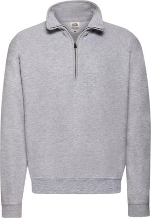 Fruit Of The Loom Fruit of the Loom Heren Classic Sweatshirt met Kwart Ritssluiting (Heide Grijs)