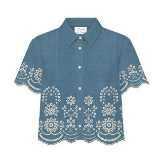 MC2 Saint Barth Shirts, female, Blue, Size: S camicie poliestere