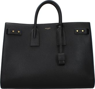 Saint Laurent Handtasche Sac De Jour Damens Schwarzes Leder