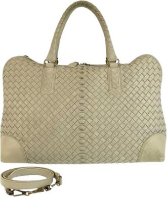 Bottega Veneta Pre-owned Handbags, female, Beige, Size: ONE SIZE Pre-owned Intrecciato Leather 2way Bag