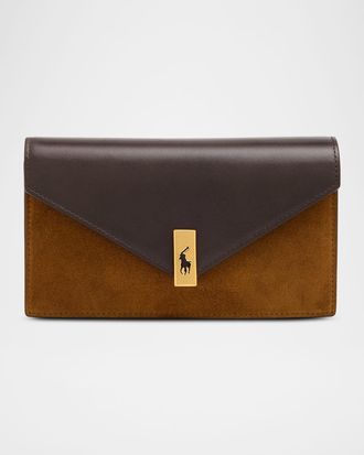 Polo Ralph Lauren Polo ID Leather-Suede Chain Wallet & Bag
