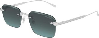 Montblanc MB0456S 002 Mens Sunglasses Silver Size 54