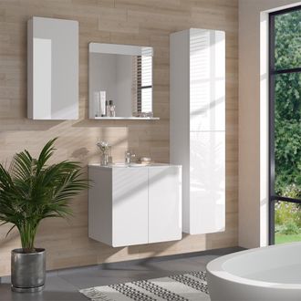 Vicco Conjunto De Muebles De Ba&ntilde;o Izan, Blanco, 4 Piezas, Vicco