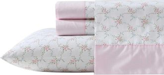 Laura Ashley Lynda Floral Cotton Percale Sheet Set in Pastel Pink at Nordstrom Rack, Size King