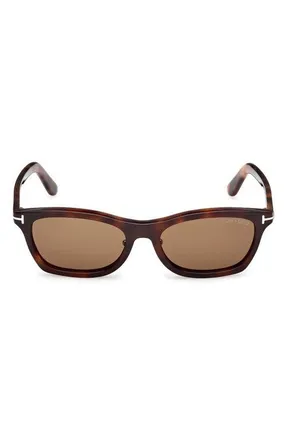 Tom Ford 53mm Rectangular Sunglasses in Blonde Havana/brown at Nordstrom