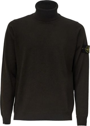 Stone Island Trui met col en geribde boorden - Heren - Coltruien - Grijs - M - Wol - Truien & Vesten