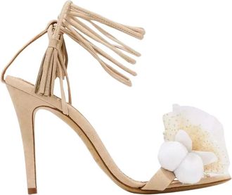 Alameda Turquesa Santorini Stiletto Sandalen - Dames - Sandalen met hakken - Beige - 36 EU - Leer - Schoenen
