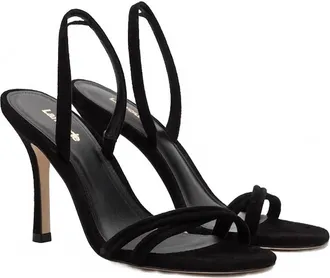 Larroude Womens Annie Sandal In Black Suede