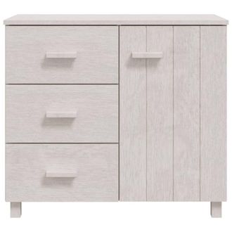 Berkfield Home Sideboard HAMAR White 90x40x80 cm Solid Pinewood | Size: 90 x 40 x 80 cm