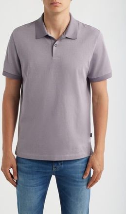 BOSS Parlay Cotton Piqu&eacute; Polo in Medium Purple at Nordstrom, Size Xx-Large