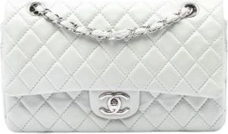 Chanel Pre-owned Vintage Double Flap Schoudertas - Dames - Vintage Schoudertas - Wit - ONE Size - Leer - Vintage